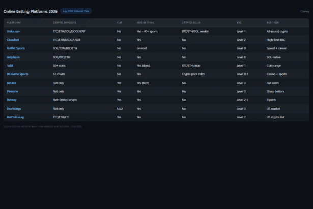 Best Online Betting Platforms 2026: Crypto, Fiat & Hybrid Sites Compared