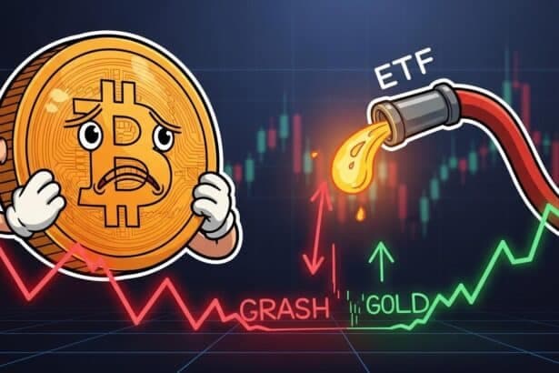 Bitcoin-diverges-from-gold-as-ETF-outflows-persist